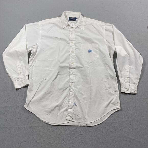 Polo‎ Ralph Lauren Shirt Men 16.5 34/35 White Button Down Oxford USA Preppy - Picture 1 of 8